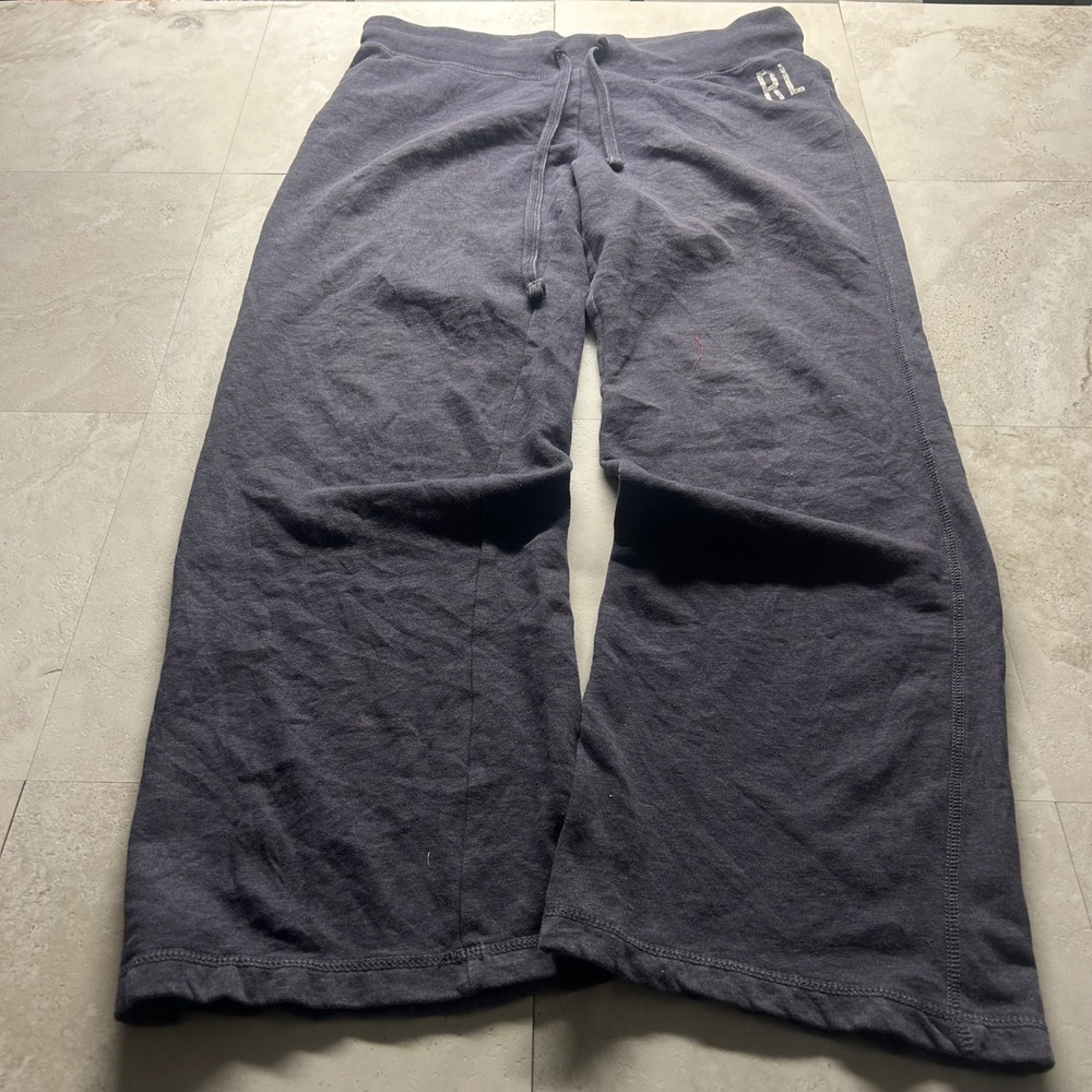Polo Jeans Co Ralph Lauren Sweatpants Gray Womens Medium Wide Leg Y2K RL Logo